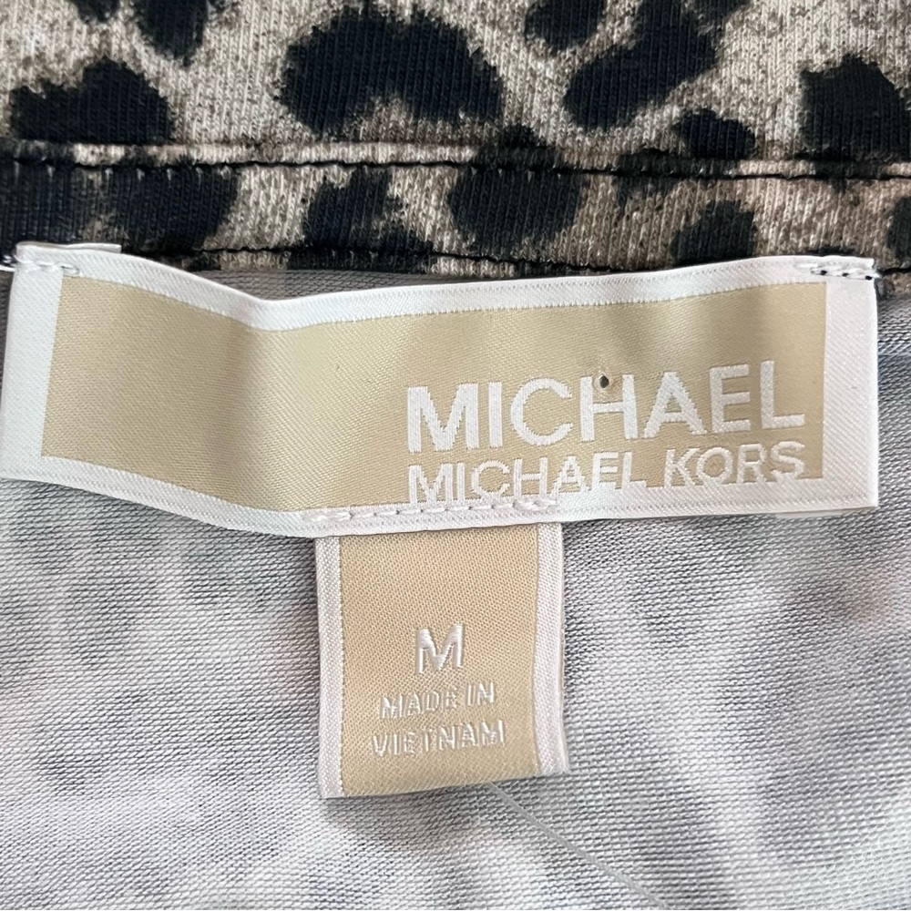 MICHAEL Michael Kors Leopard Print T-Shirt Dress with Side-Ruching Size Med NWT - Picture 12 of 14